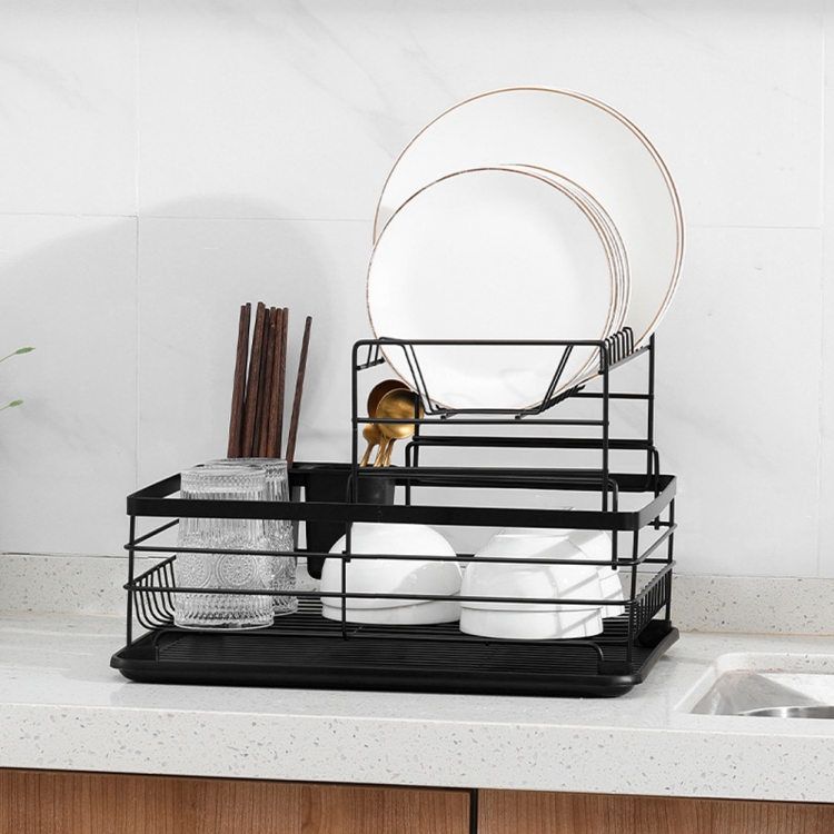 水切りラック 水切りかご 2段 タワー 大容量 錆びない 滑り止め