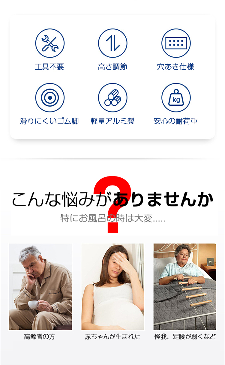 シャワーチェアー 介護用 風呂椅子 バスチェア...の詳細画像1