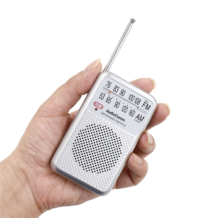 ラジオ 小型 ポケットラジオ 高感度 ワイドＦＭ対応 AM/FM スピーカー搭載 モノラル受信 イヤホン付 簡単操作 OHM オーム電機