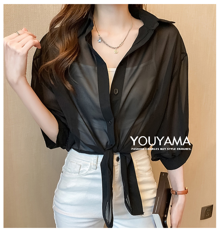 UVカット カーディガン レディース 春 夏 薄手 シャツ シフォン