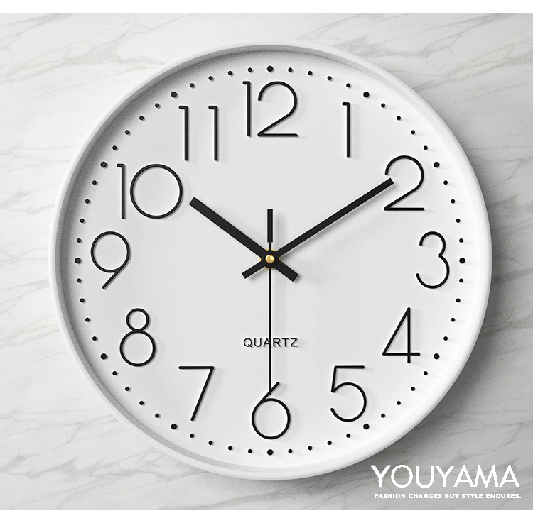 壁掛け時計 静音 立体数字 掛け時計 電池式 無線長時間航続 クロック