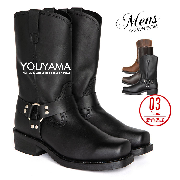 バイクブーツ メンズ ブーツ エンジニアブーツ ロング丈 ミリタリー