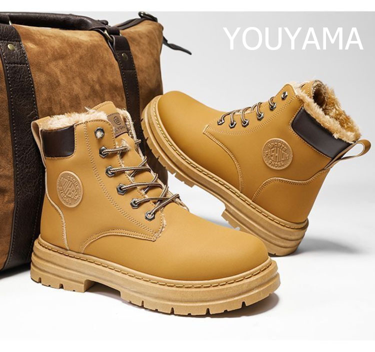 ムートンブーツ 起毛加工 メンズ ラウンドトゥ 運動靴 裏ボア