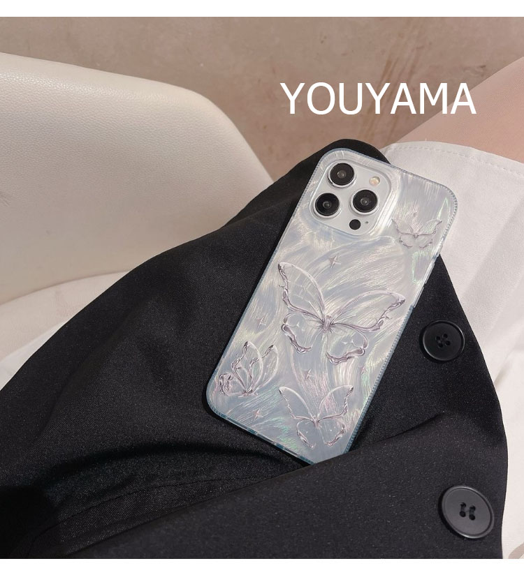 スマホケース 蝶 シルバー iPhone用ケース iPhone16 iPhone15