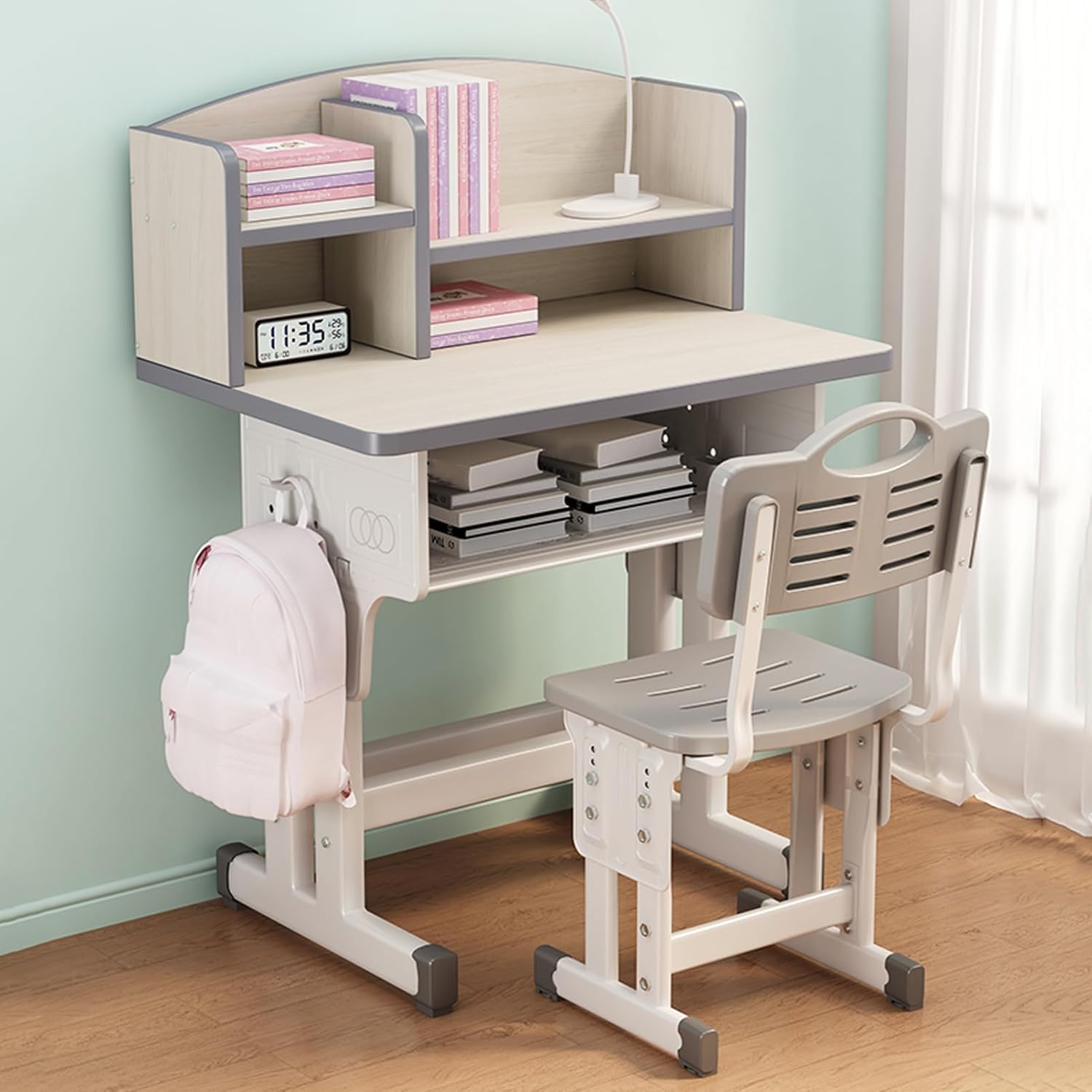 勉強机 学習机 デスク?椅子セット 高さ調節可能 多機能 学習デスク