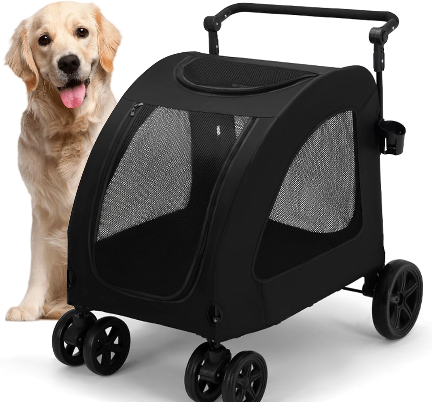 大型犬ペットカート 折りたたみ ドッグカート 犬 カート 前輪360°回転