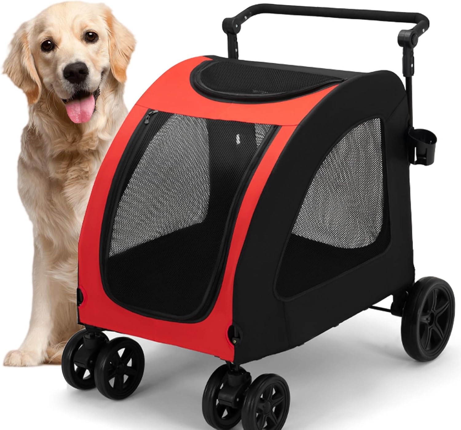 大型犬ペットカート 折りたたみ ドッグカート 犬 カート 前輪360°回転