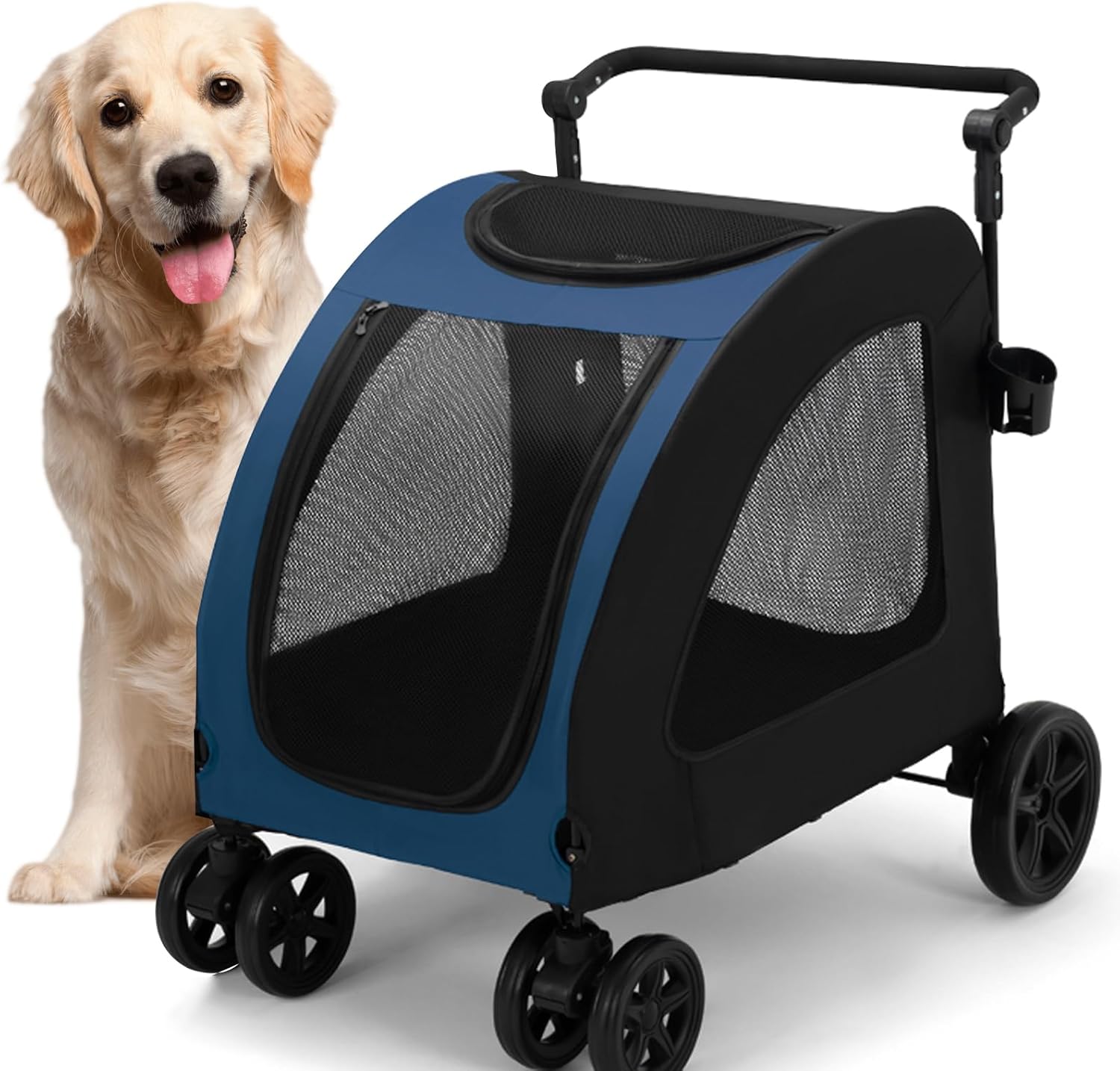 大型犬ペットカート 折りたたみ ドッグカート 犬 カート 前輪360°回転