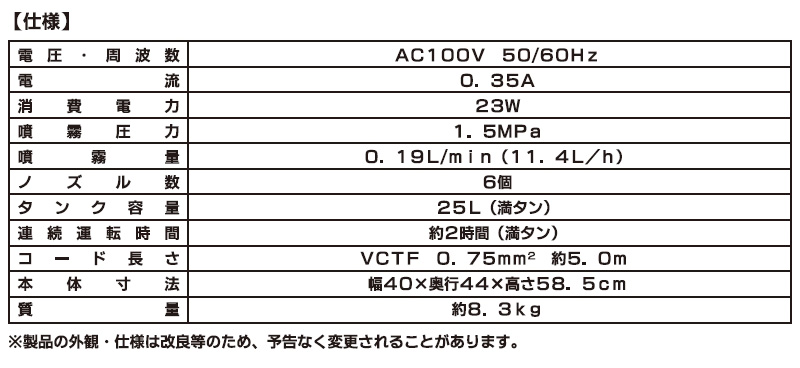 欠品中・次回7月頃-ナカトミ 25Lミストタン...の詳細画像4