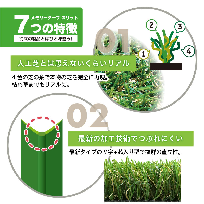 人工芝 55mm×5m ロール 芝丈28mm リアル人工芝 メモリーターフ