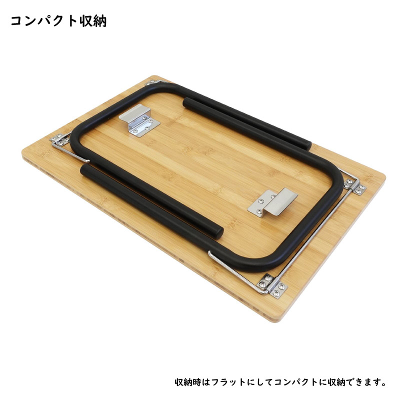LALPHA ラルファ ウッドサイドテーブル 竹 木製 小型 ミニ サイド テーブル 机 簡単組立 折りたたみ コンパクト 屋内 屋外 スワロー工業 TA-100の画像