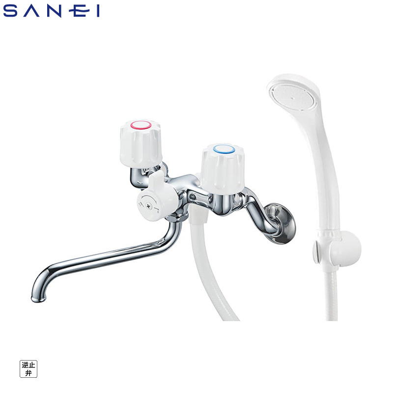 SANEI ツーバルブシャワー混合栓 共用形 シャワーバス水栓 壁付 SK11-W-13 浴室 バス用水栓金具 三栄水栓