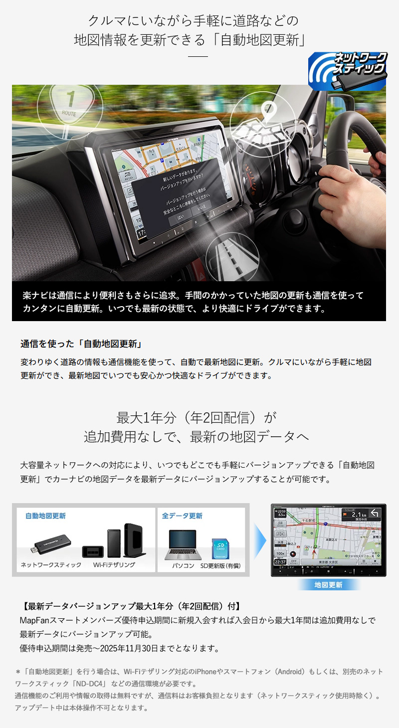 カロッツェリア パイオニア 楽ナビ 7V型2D(180mm) AVIC-RZ721 カーナビ