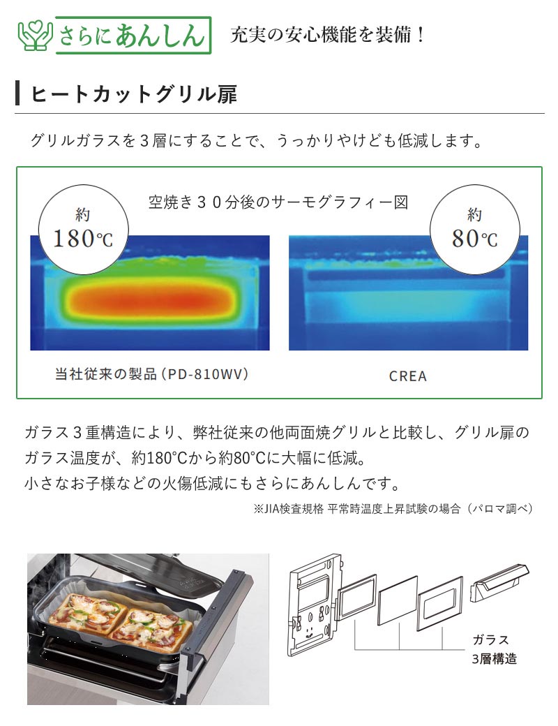 パロマ ビルトインコンロ クレア 75cm シャインシルバー PD-963WT-U75GH 3口コンロ クリアガラストップ ラ・クックグラン同梱 日本製 代引不可｜yp-com｜08