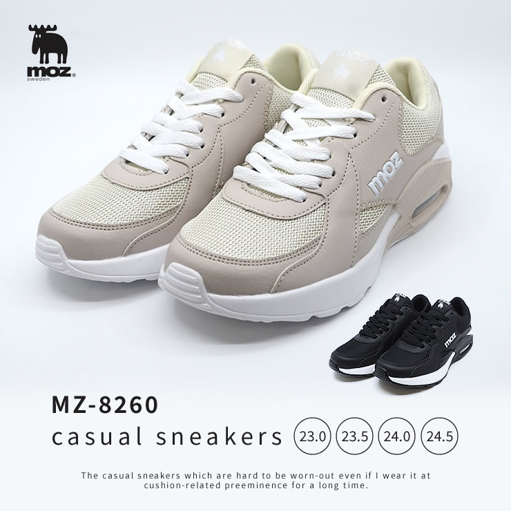 moz sweden レース 軽量 カジュアルスニーカー MZ-8260 モズ 公式 エアー クッション ハイテク 2022  :shose-658--661-:インテリア・北欧雑貨moz Yahoo!店 - 通販 - Yahoo!ショッピング