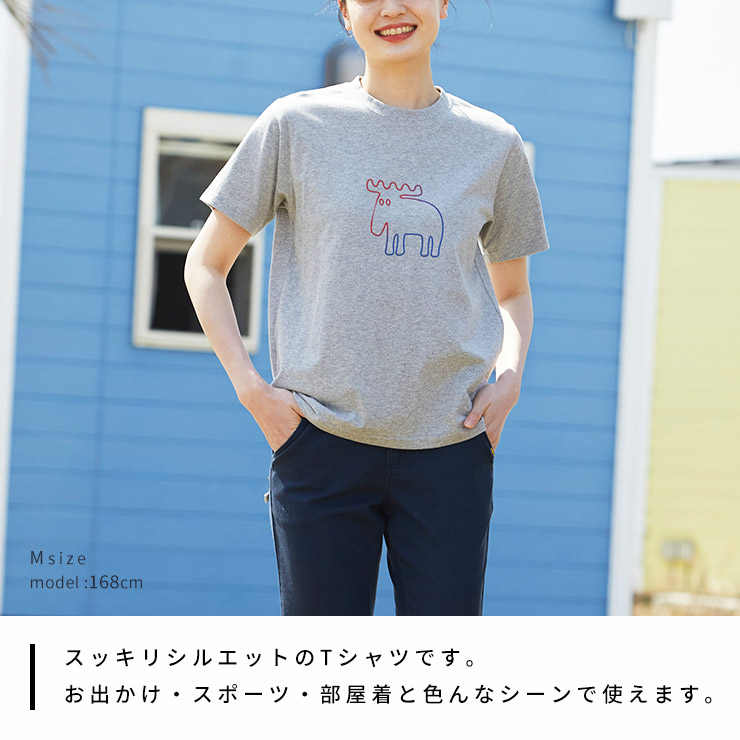 moz sweden センターエルク レギュラーシルエット Tシャツ モズ 