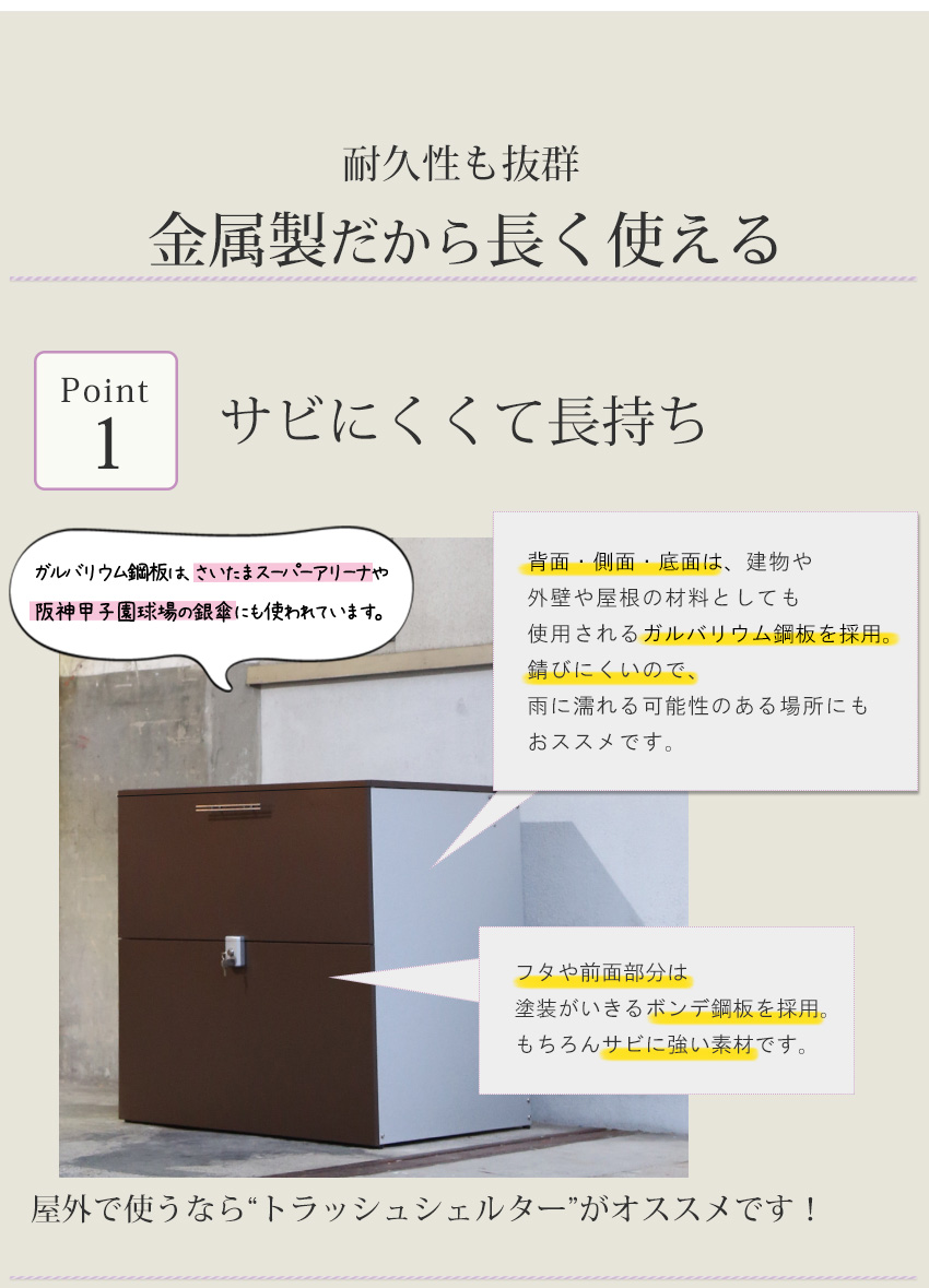 オリジナル　鍵付き ガルバ使用保管庫 幅80cm 奥行60cm 高さ80cm_11