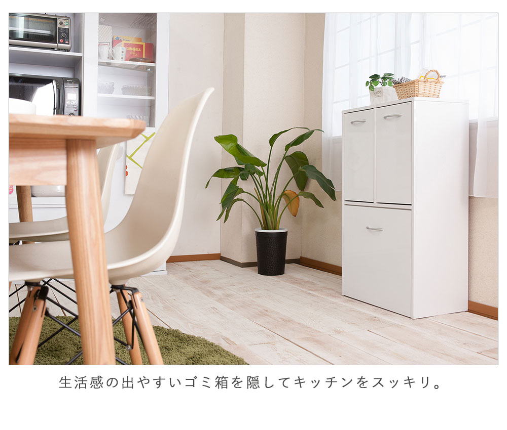 キッチンFNCシリーズ ダスト 3分別 ホワイト ゴミ箱 ごみ箱