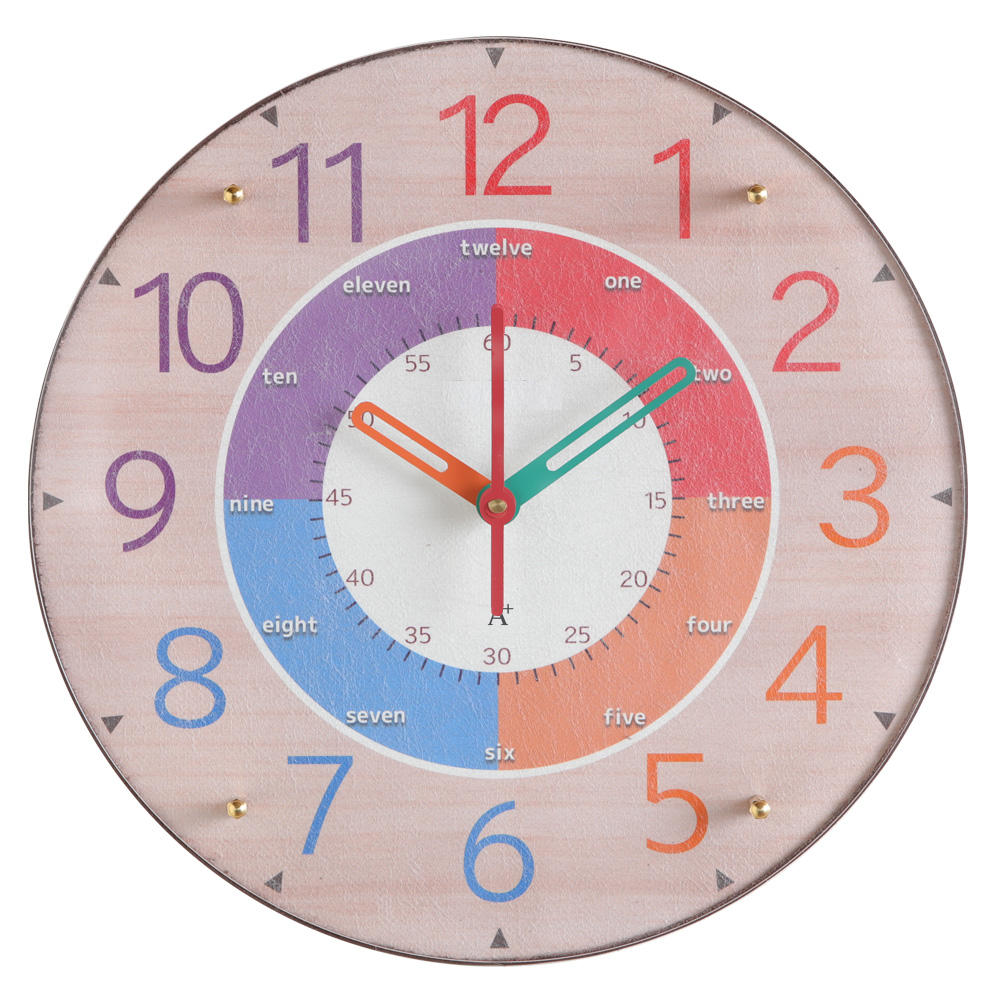 A+ (アクセントプラス) クロキッズ 掛け時計 (クオーツ) 30cm 知育時計