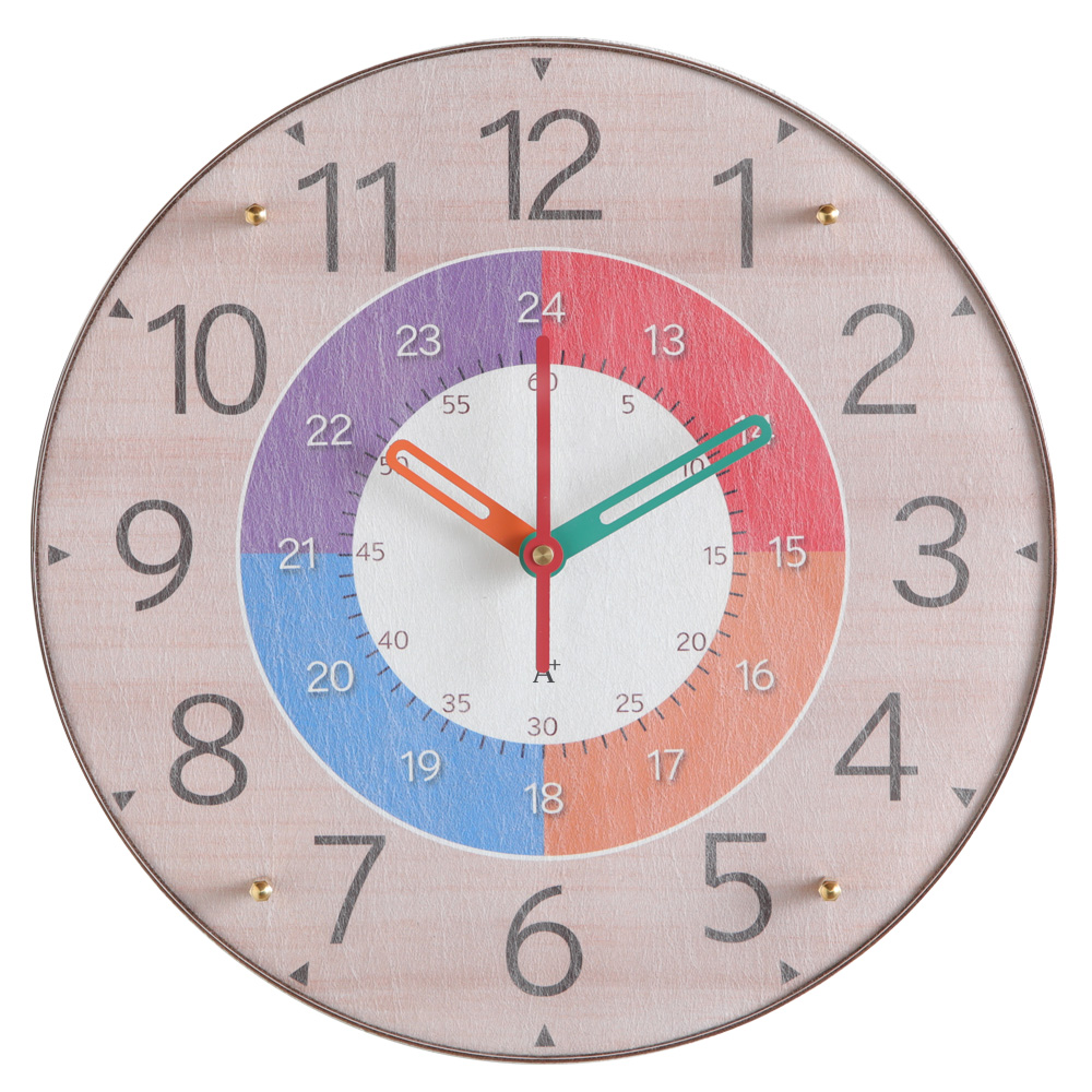 A+ (アクセントプラス) クロキッズ 掛け時計 (クオーツ) 30cm 知育時計