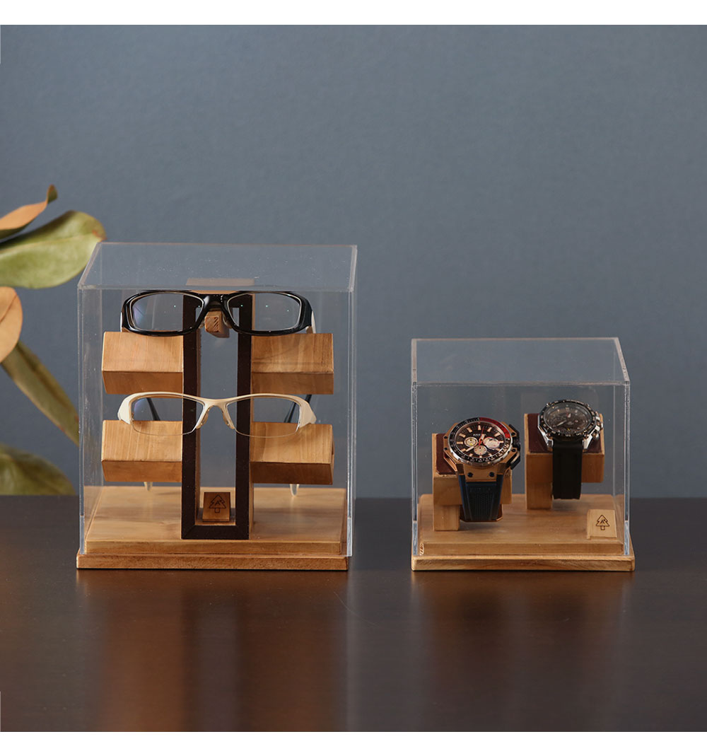 kigumi 腕時計ショーケース 2本用 (ダークブラウンレザー仕様） 腕時計 
