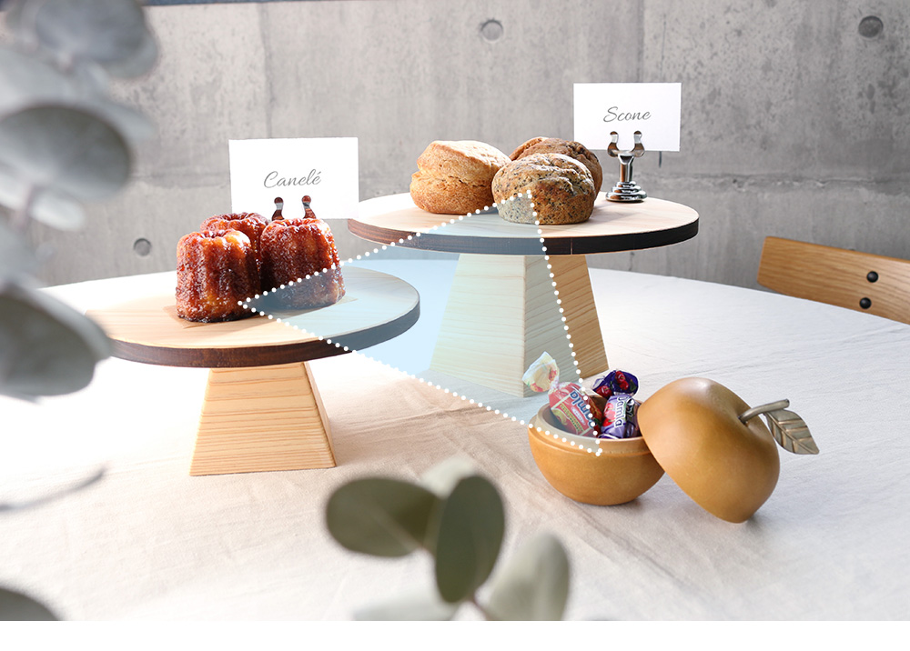 Accent+ ショーケース用ライザー(コンポート型) 木製 台座 展示台