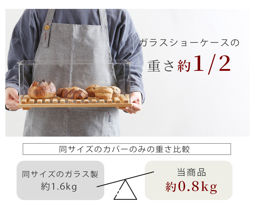 『すのこショーケース』は軽量設計