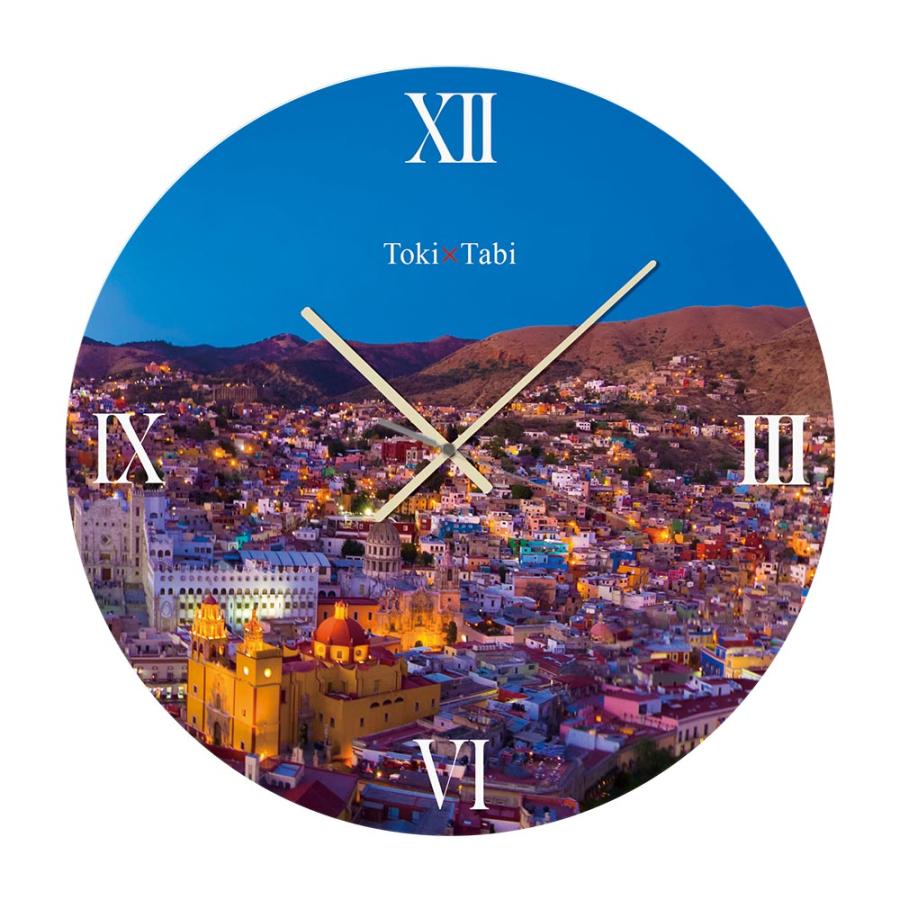Toki Tabi  グアナファトの街並み 60cm 大型時計 大きい 時計 壁掛け時計 日本製 絶景 風景 丸い 静か 夕暮れ メキシコ ピピラの丘 コロニアル建築 カラフル｜ys-prism｜04