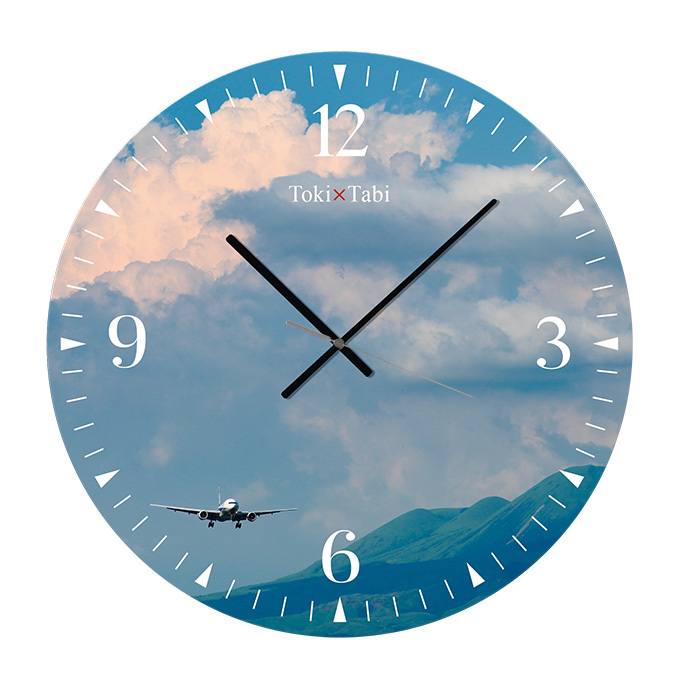 Toki Tabi 阿蘇くまもと空港 空と山 60cm 大型時計 大きい 時計 壁掛け 