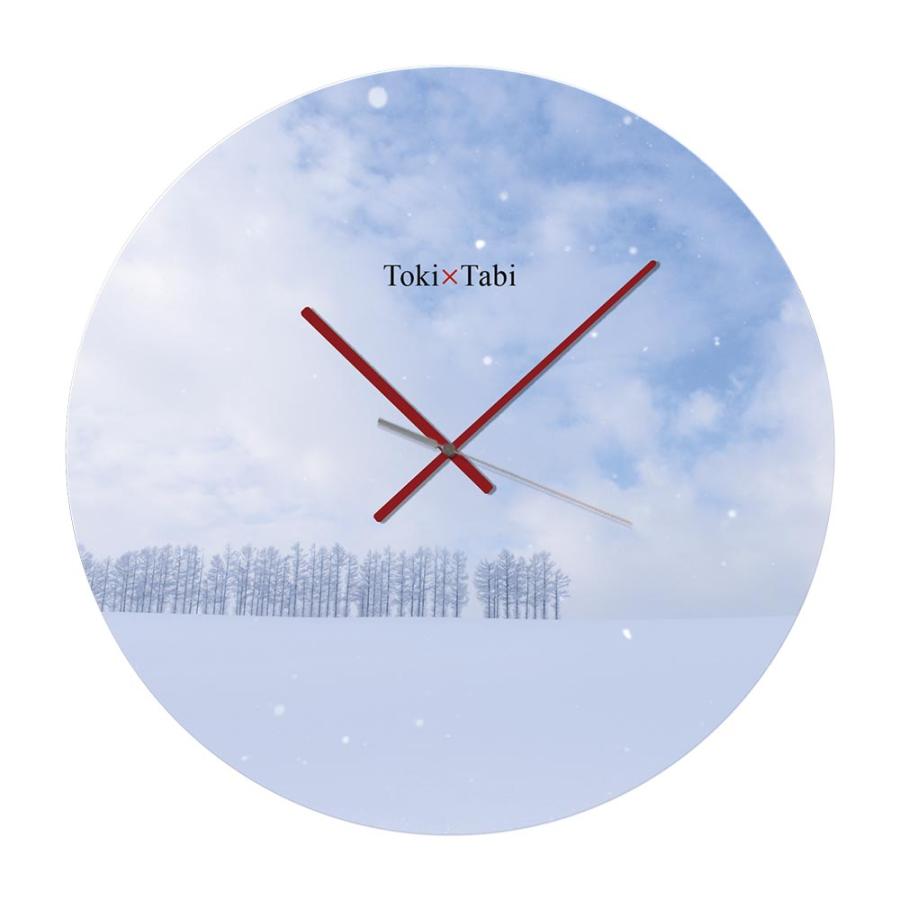 Toki Tabi  マイルドセブンの丘 60cm 大型時計 大きい 時計 壁掛け時計 日本製 絶景 風景 丸い 静か 北海道 美瑛町 雪景色 冬 自然 国内旅行 白銀の世界｜ys-prism｜02