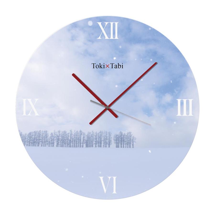 Toki Tabi  マイルドセブンの丘 60cm 大型時計 大きい 時計 壁掛け時計 日本製 絶景 風景 丸い 静か 北海道 美瑛町 雪景色 冬 自然 国内旅行 白銀の世界｜ys-prism｜04