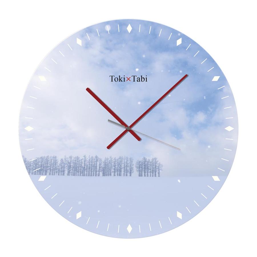 Toki Tabi  マイルドセブンの丘 60cm 大型時計 大きい 時計 壁掛け時計 日本製 絶景 風景 丸い 静か 北海道 美瑛町 雪景色 冬 自然 国内旅行 白銀の世界｜ys-prism｜03
