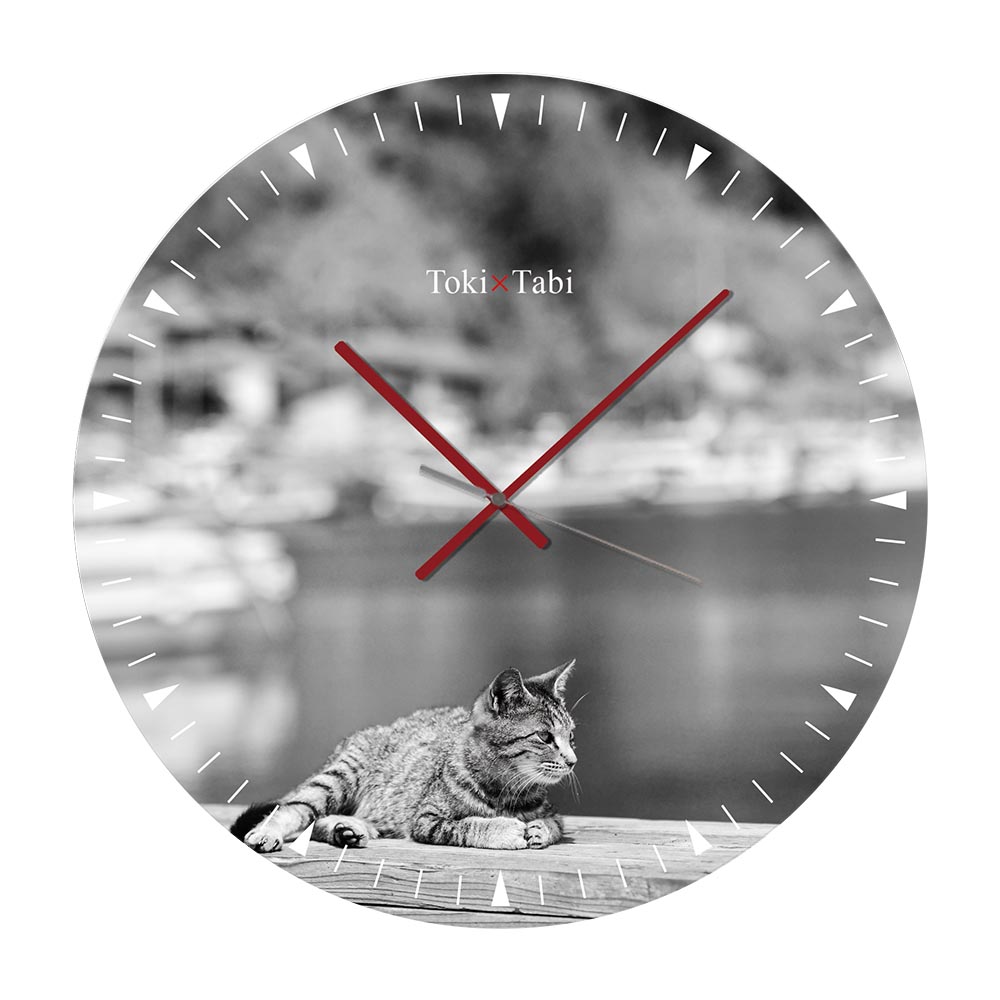 Toki Tabi 大型掛け時計 60cm 猫の島 掛け時計 tokitabi 大型時計 壁掛け時計 壁掛時計 大きい おしゃれ インテリア 写真 日本製 モダン プレゼント 送料無料｜ys-prism｜03