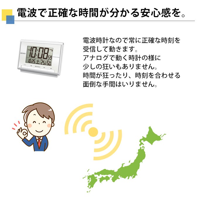 SEIKO（セイコー） 置時計 電波目覚まし時計 電波時計 電波置き時計
