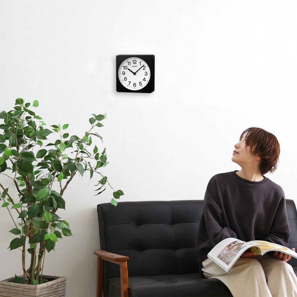 掛置き兼用時計 SEIKO セイコー 時計 掛け時計 シンプル コンパクト 黒