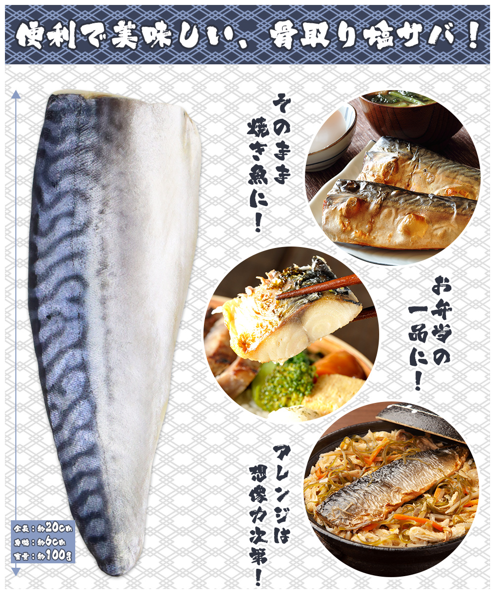 訳あり 塩サバ 骨取り 18〜20枚セット 2kg さば トロさば 業務用