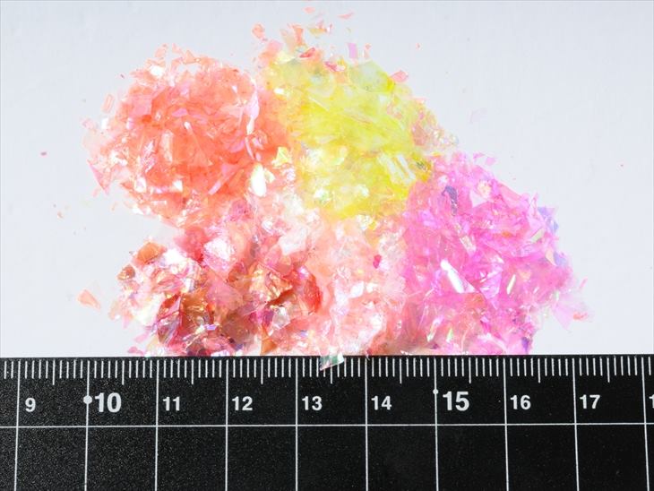 クラッシュホログラム 約0.3g×暖色系5色セット オーロラカラー ラメ