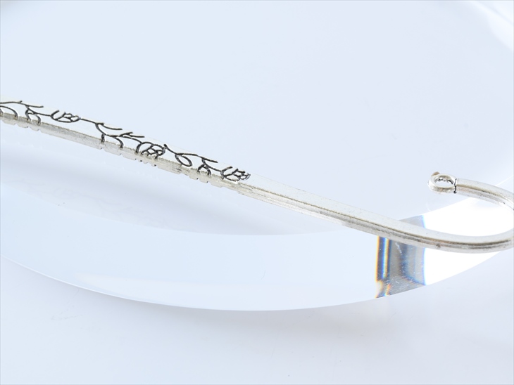 ブックマーカーパーツ 薔薇(約12cmx2.4cm) シルバー かんざし しおり