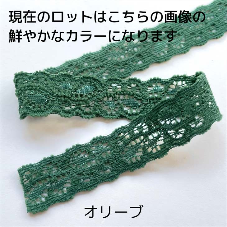 ストレッチレースリボン カラー 【選べる6色】 幅約17mm 200cm 手芸