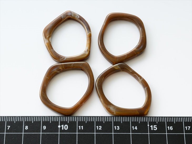 アクリルパーツ フープ 変形 大 アクセサリーパーツ パーツ マーブル 