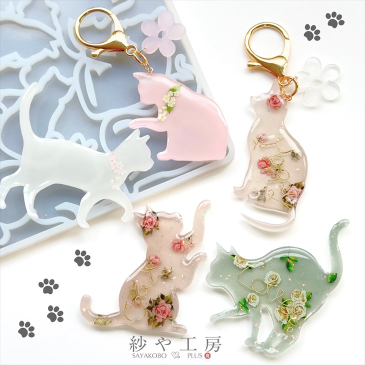 シリコンモールド プレート 猫 アクセサリー パーツ 大きい ネコ