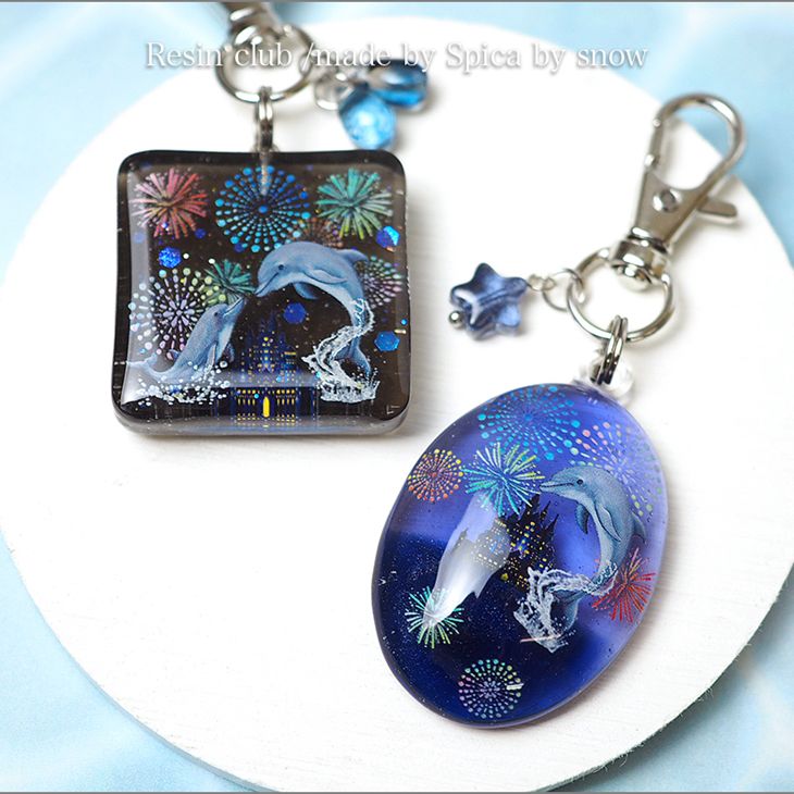 Resin club(レジンクラブ) 埋め込みレジンシール 情景のレジン イルカ