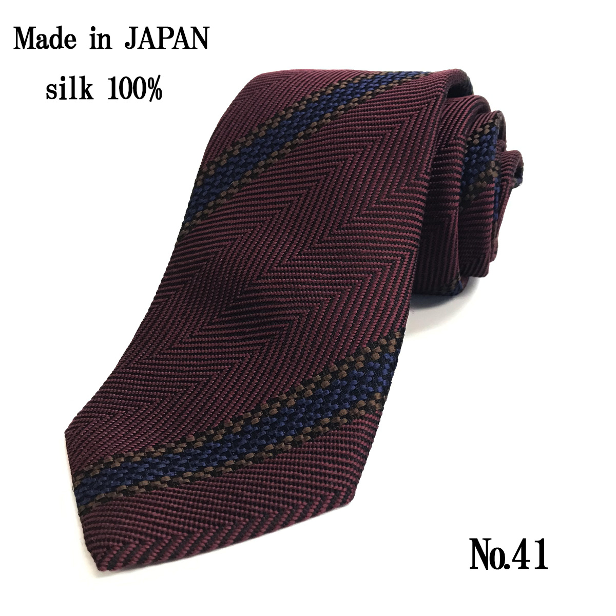 ネクタイ 日本製 シルク 100％ 赤 レッド ワイン 無地 ストライプ