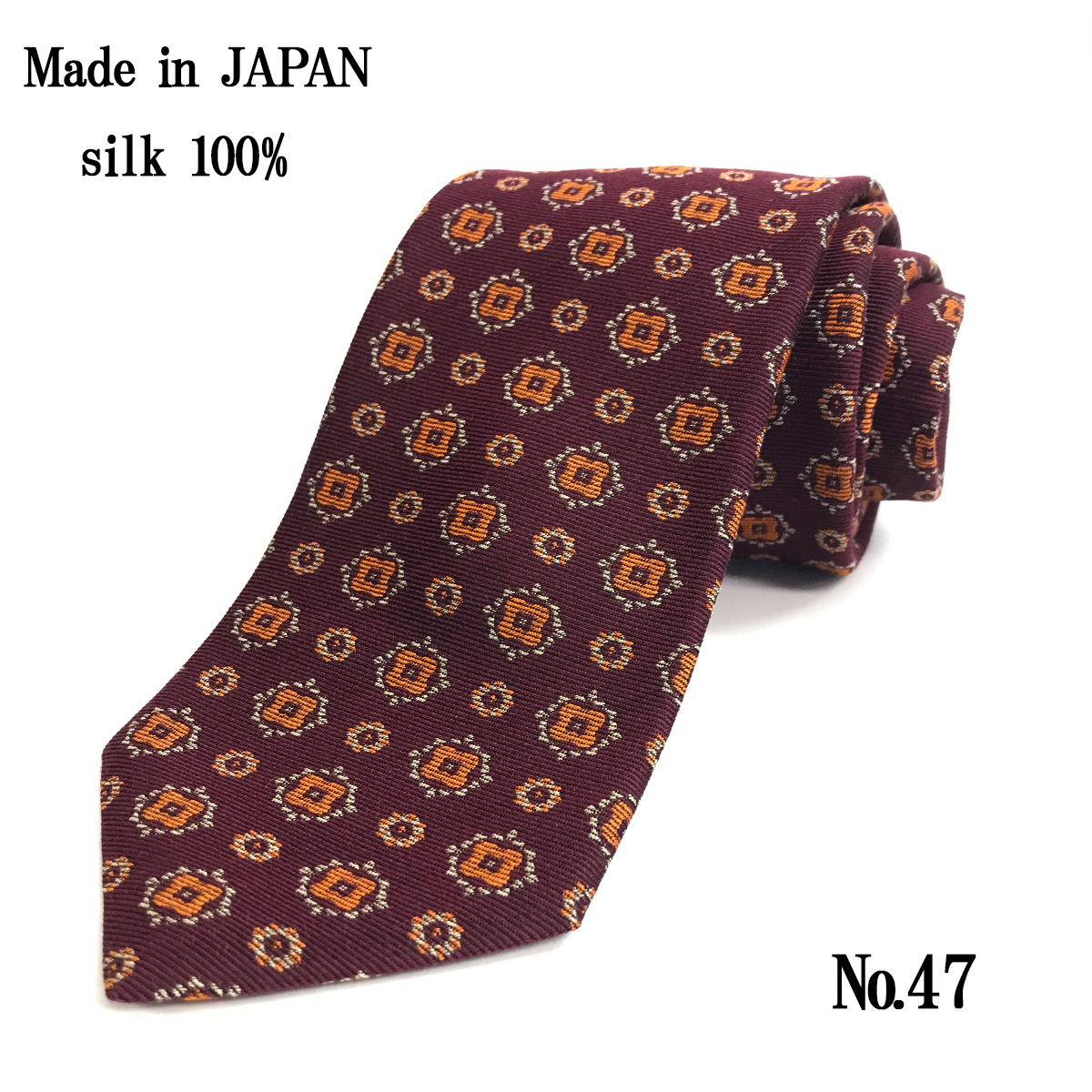 新品未使用　Berluti ワインレッド シルクネクタイ 箱付き ネクタイ 日本製 シルク 100％ 赤 レッド ワイン 無地