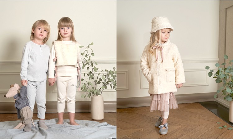 Bebe organic べべオーガニック ニットワンピース 丸襟　今季 ハーモネイチャーオンライン - Bebe Organic（べべオーガニック