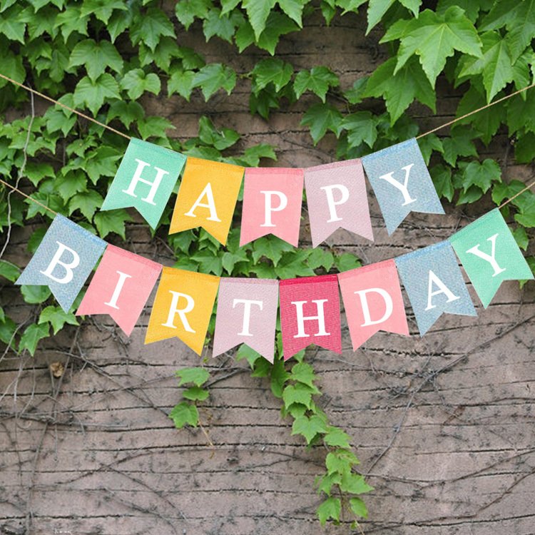 バースデー フラッグガーランド 旗13枚 HAPPY BIRTHDAY お誕生日会