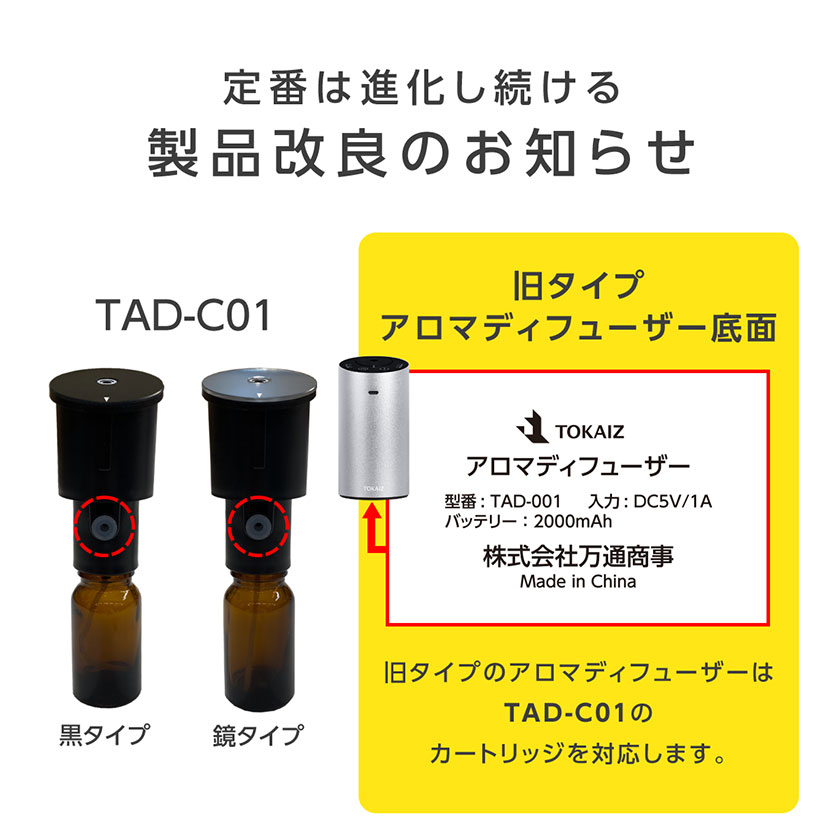 噴霧式アロマディフューザー 交換用ノズル＆ボトルセット TOKAIZ TAD