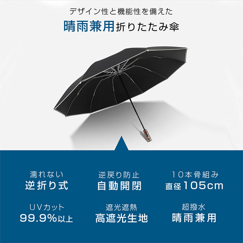 折りたたみ傘 雨傘 晴雨兼用 男女兼用 折り畳み傘 傘 逆折り 