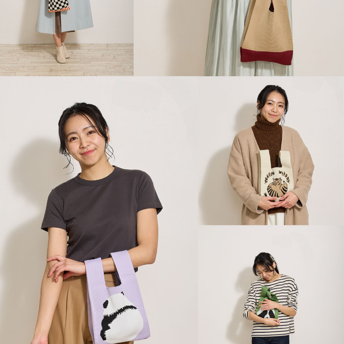 2点以上各498円（クーポン利用） ニットバッグ 韓国 流行り