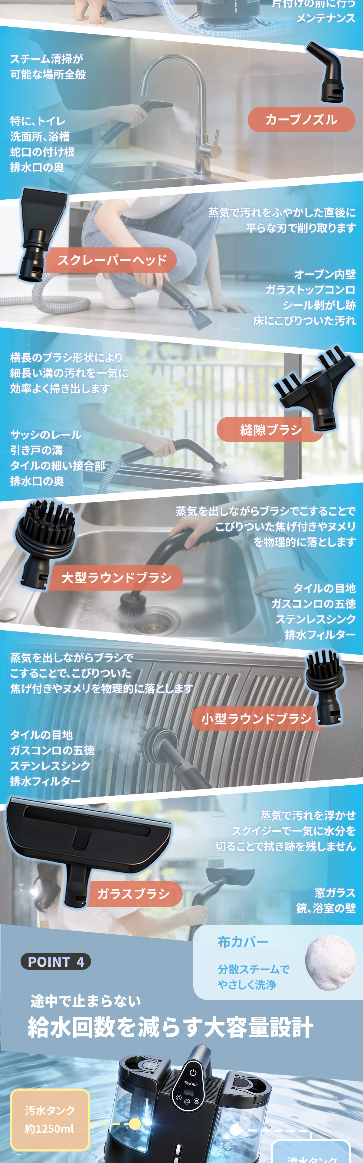 公式【選べる温水×強力噴射】スチームクリーナー リンサー清浄機 100